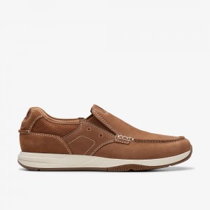 Light Tan Nubuck Clarks Sailview Step Men Boat Shoes | 3795DGJWS