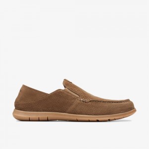 Light Tan Suede Clarks Flexway Easy Men Loafers | 9248WPKAJ