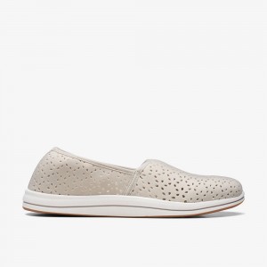 Light Taupe Clarks Breeze Emily Women Slip-Ons | 3867RXUAV