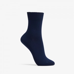 Navy Clarks Solid Dress Crew Women Socks | 3182XGSPD