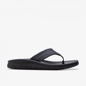 Navy Clarks Wesley Men Sandals | 9831UITKC