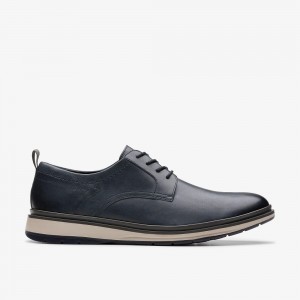 Navy Leather Clarks Chantry Lo Men Oxfords | 6134EHGOQ