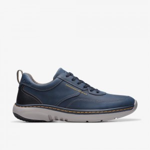 Navy Leather Clarks Clarks Pro Lace Men Sneakers | 4951FASJX