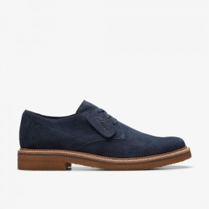 Navy Suede Clarks Clarkdale Derby Men Oxfords | 2093SUBQV