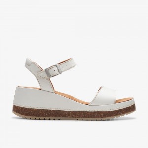 Off White Leather Clarks Kassanda Lily Women Sandals | 0583OAUDP