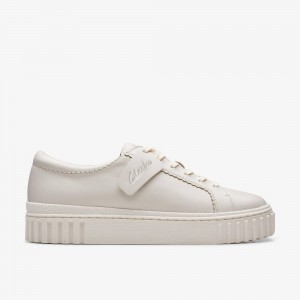 Off White Leather Clarks Mayhill Walk Women Sneakers | 6143RWZAI