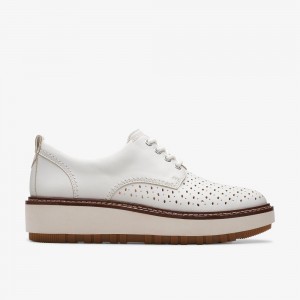 Off White Leather Clarks Orianna Move Women Derby Shoes | 8901KWRHY