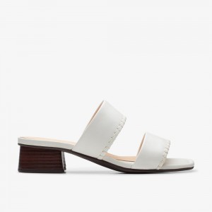 Off White Leather Clarks Serina 35 Women Sandals | 4723NDGAP