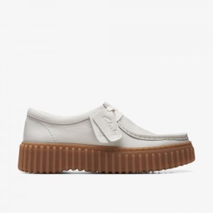 Off White Leather Clarks Torhill Bee Women Loafers | 3527BSZWC