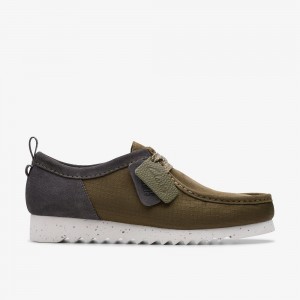 Olive Combination Clarks Wallabee FTRE Lo Men Moccasins | 3820PZFTV