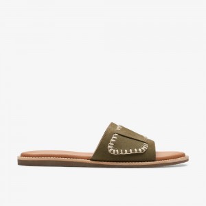 Olive Suede Clarks Maritime Women Sandals | 1708TJHES