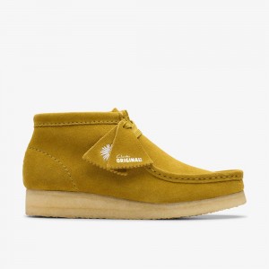 Olive Suede Clarks Wallabee Women Boots | 7398AWXEI