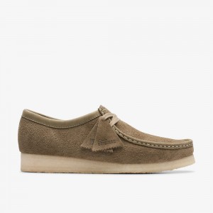 Pale Khaki Suede Clarks Wallabee Women Loafers | 7386ZDGRQ