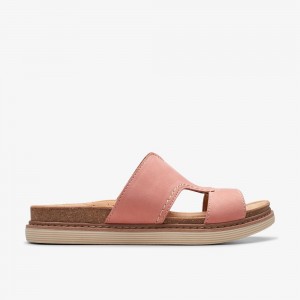 Peach Nubuck Clarks Arwell Walk Women Sandals | 8950DMHES