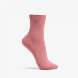 Pink Clarks Solid Dress Crew Women Socks | 5726EKCRT