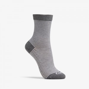 Pink Clarks Stripe Crew Bamboo Women Socks | 9043QIWFP