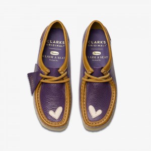 Purple Combination Clarks Wallabee X Claima Women Loafers | 9756QUOTW