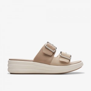 Sand Combination Clarks Drift Buckle Women Sandals | 9023PDSKC