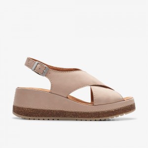 Sand Nubuck Clarks Kassanda Step Women Sandals | 3172EGKSF