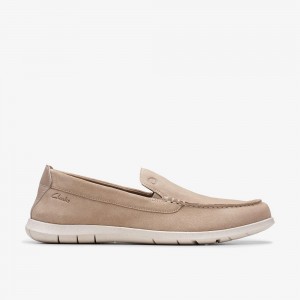 Sand Suede Clarks Flexway Step Men Loafers | 7195EDAQI