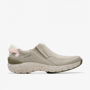 Stone Nubuck Clarks Wave Plateau Women Sneakers | 0598HFAOG