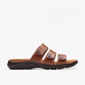 Tan Clarks Kitly Walk Women Sandals | 8741XCWPU