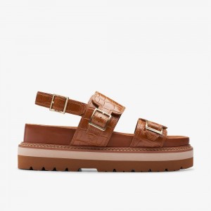 Tan Interest Clarks ORIANNA GLIDE Women Sandals | 5290AECMX