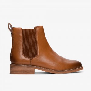 Tan Leather Clarks Cologne Arlo 2 Women Boots | 3865SHWEV