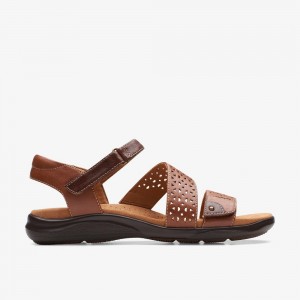 Tan Leather Clarks Kitly Way Women Sandals | 8150BAYUM