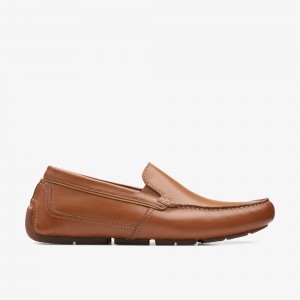 Tan Leather Clarks Markman Plain Men Loafers | 0264DXFHW