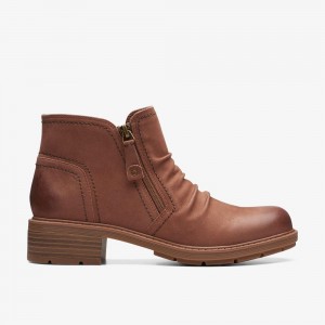 Tan Nubuck Clarks Hearth Dove Women Boots | 9231KBAPJ