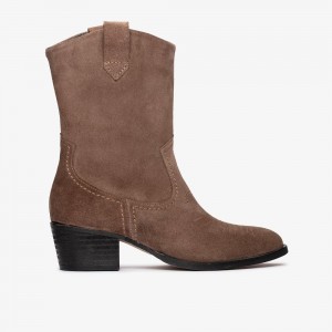 Taupe Suede Clarks Octavia Up Women Boots | 5264BWQCE