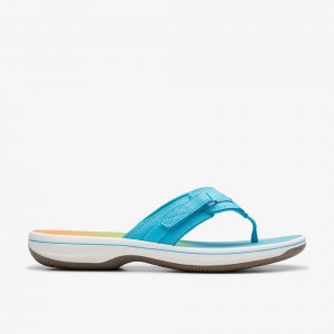 Turquoise Ombre Clarks BREEZE SEA Women Sandals | 7492WEVRK