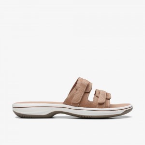 Warm Beige Clarks Breeze Piper Women Sandals | 9237QMGAK