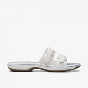 White Clarks Breeze Piper Women Sandals | 6438DRXMY