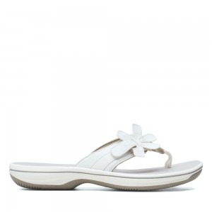 White Clarks Brinkley Flora Women Sandals | 0698VKTIM