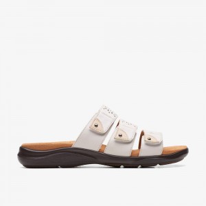 White Clarks Kitly Walk Women Sandals | 2503TODYS