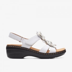 White Clarks Merliah Sheryl Women Sandals | 0243ULRQF