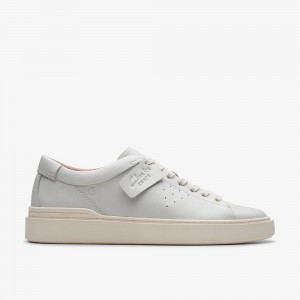 White Leather Clarks Craft Swift Men Sneakers | 0965QXTBC