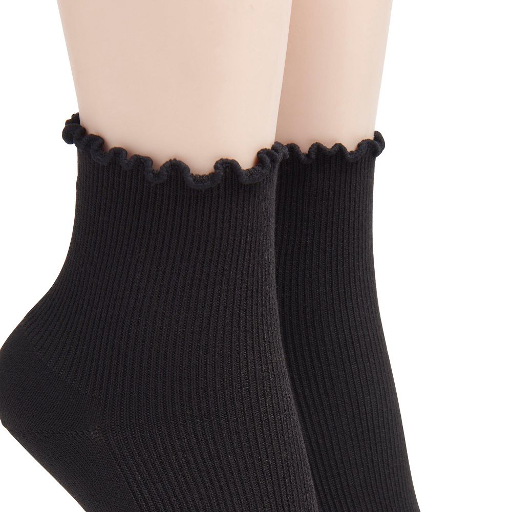 Black/Black Clarks 2 Pack Rosewelt Crew Women Socks | 0824FCTEM