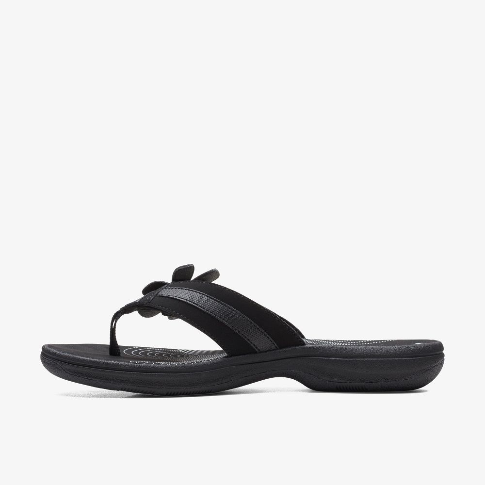 Black/Black Clarks Brinkley Flora Women Sandals | 2507CEJIO