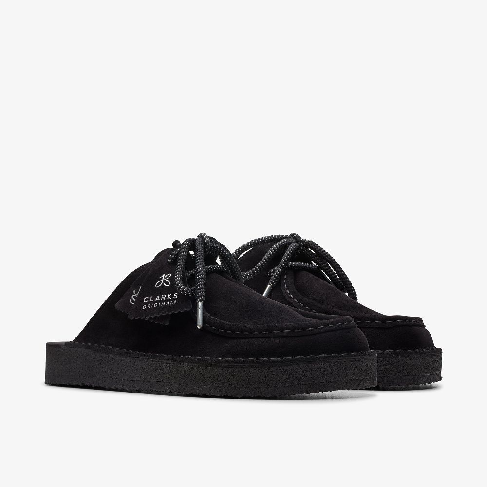 Black/Black Clarks Desert Nomad x Jorja Smith Women Mules | 7183HKETS