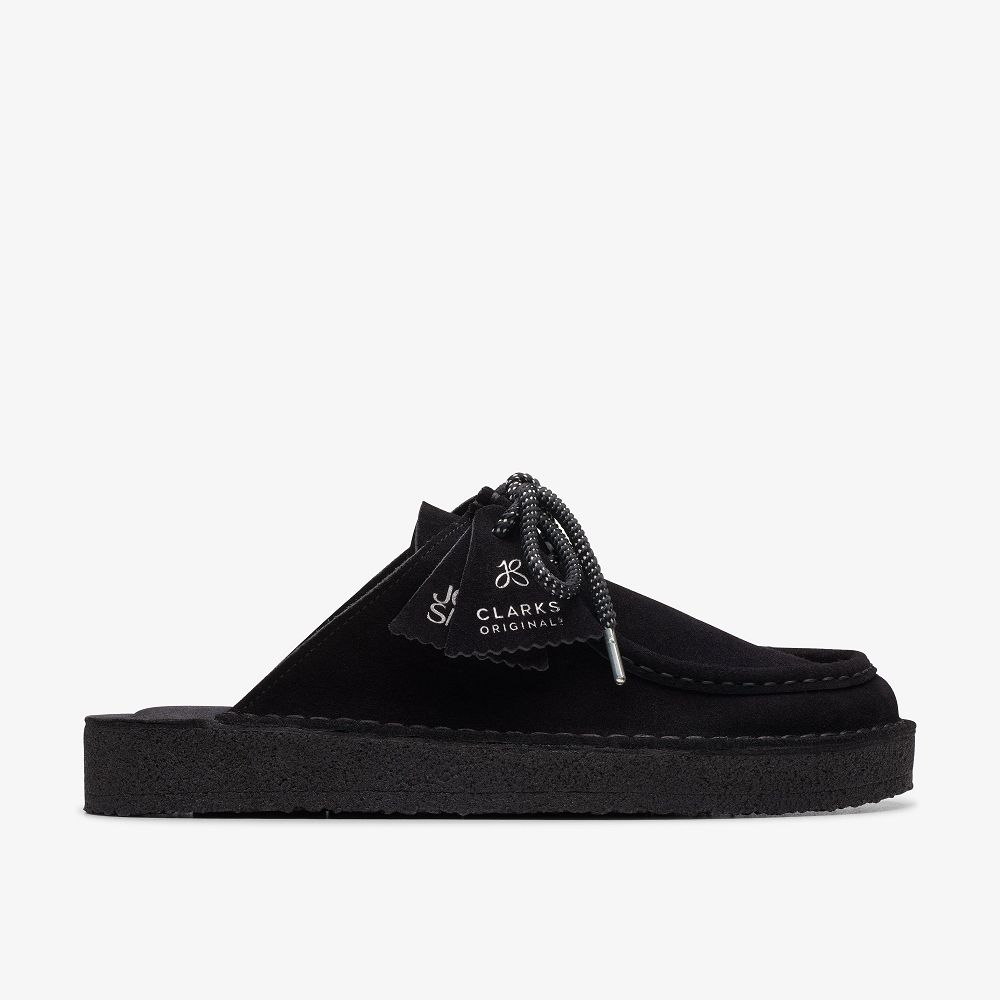 Black/Black Clarks Desert Nomad x Jorja Smith Women Mules | 7183HKETS