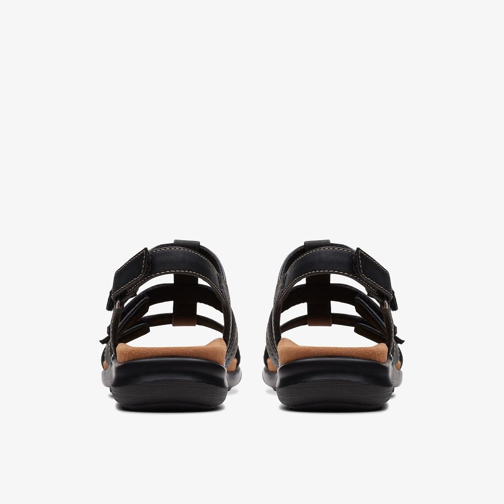 Black/Black Clarks Kitly Step Women Sandals | 7456NXWRJ