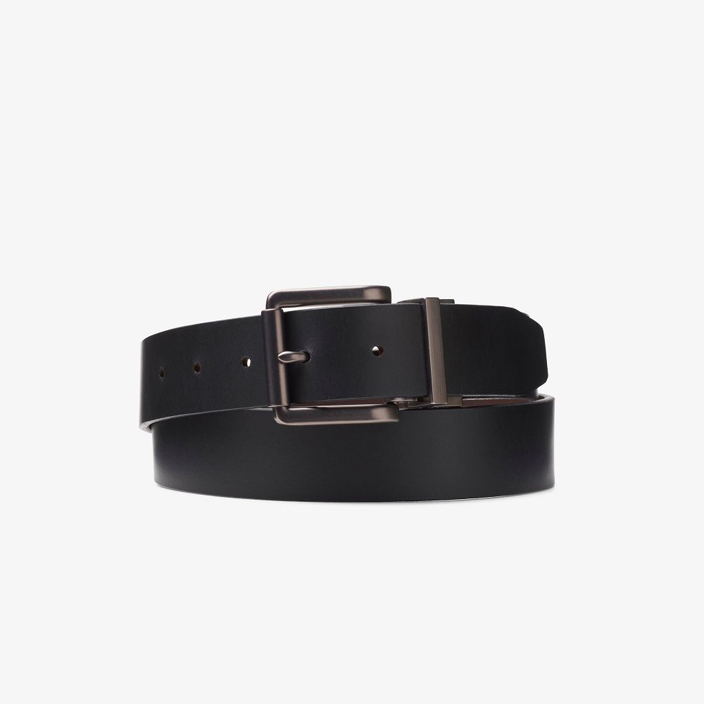 Black/Tan Clarks Reversible Men Belt | 7120HOBNF