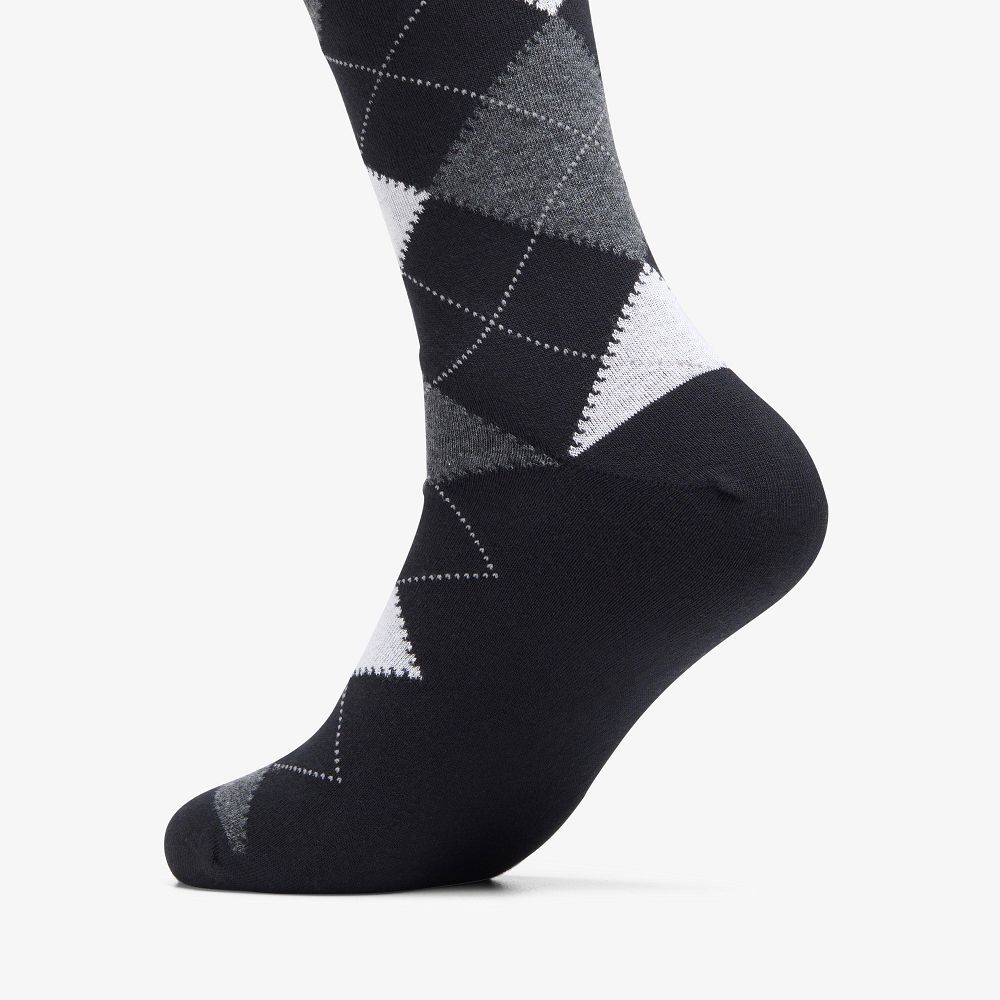 Black/White Clarks Mens Argyle Men Socks | 1930MFPQO