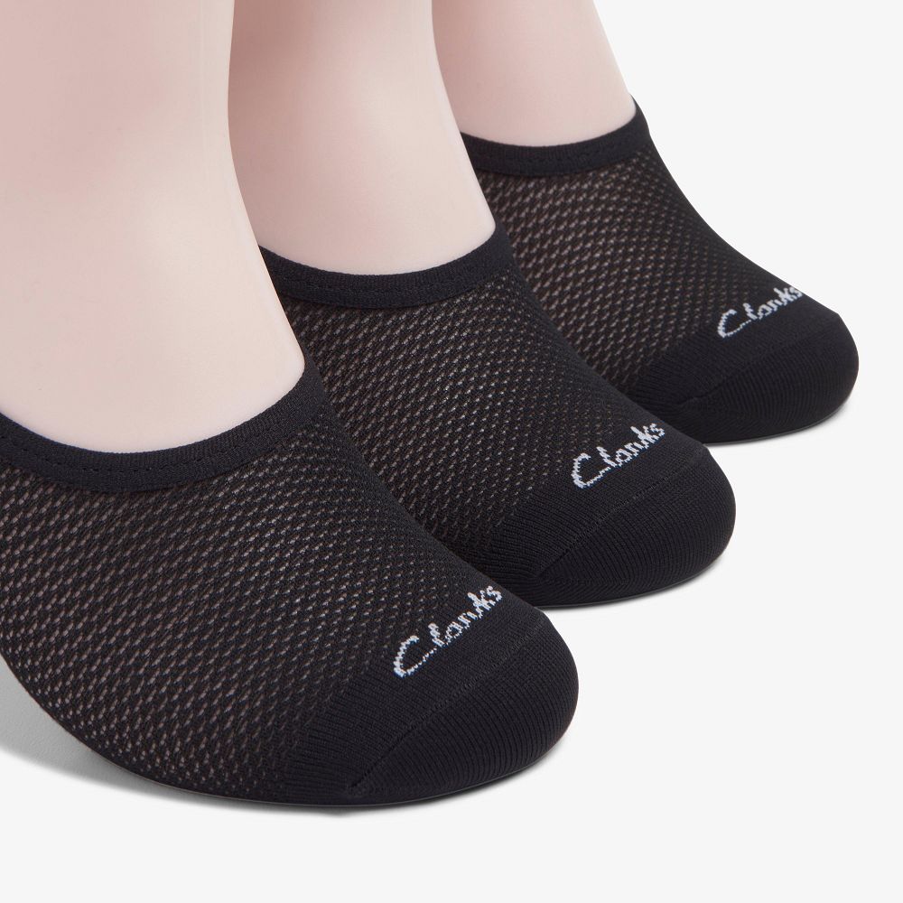 Black Clarks 3 Pack Liners Men Socks | 9410PNRMV