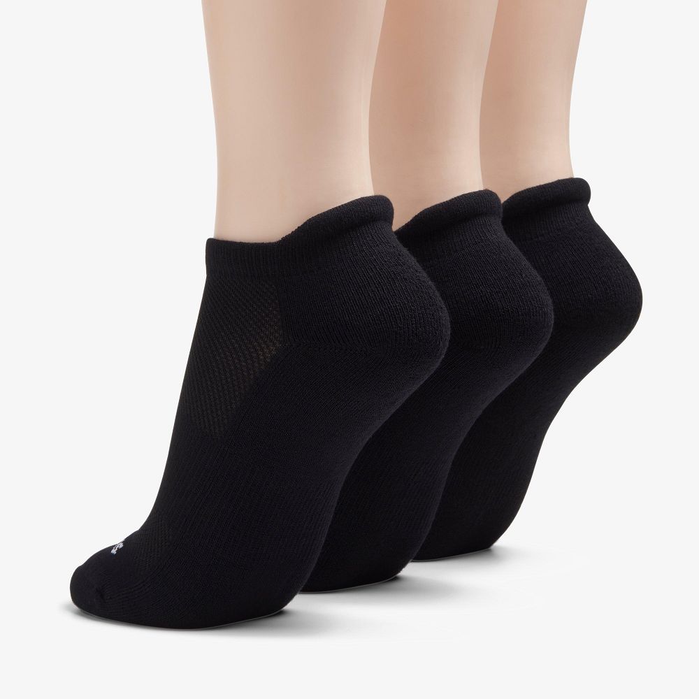 Black Clarks 3 Pack Solid Athletic Women Socks | 9542FDERV