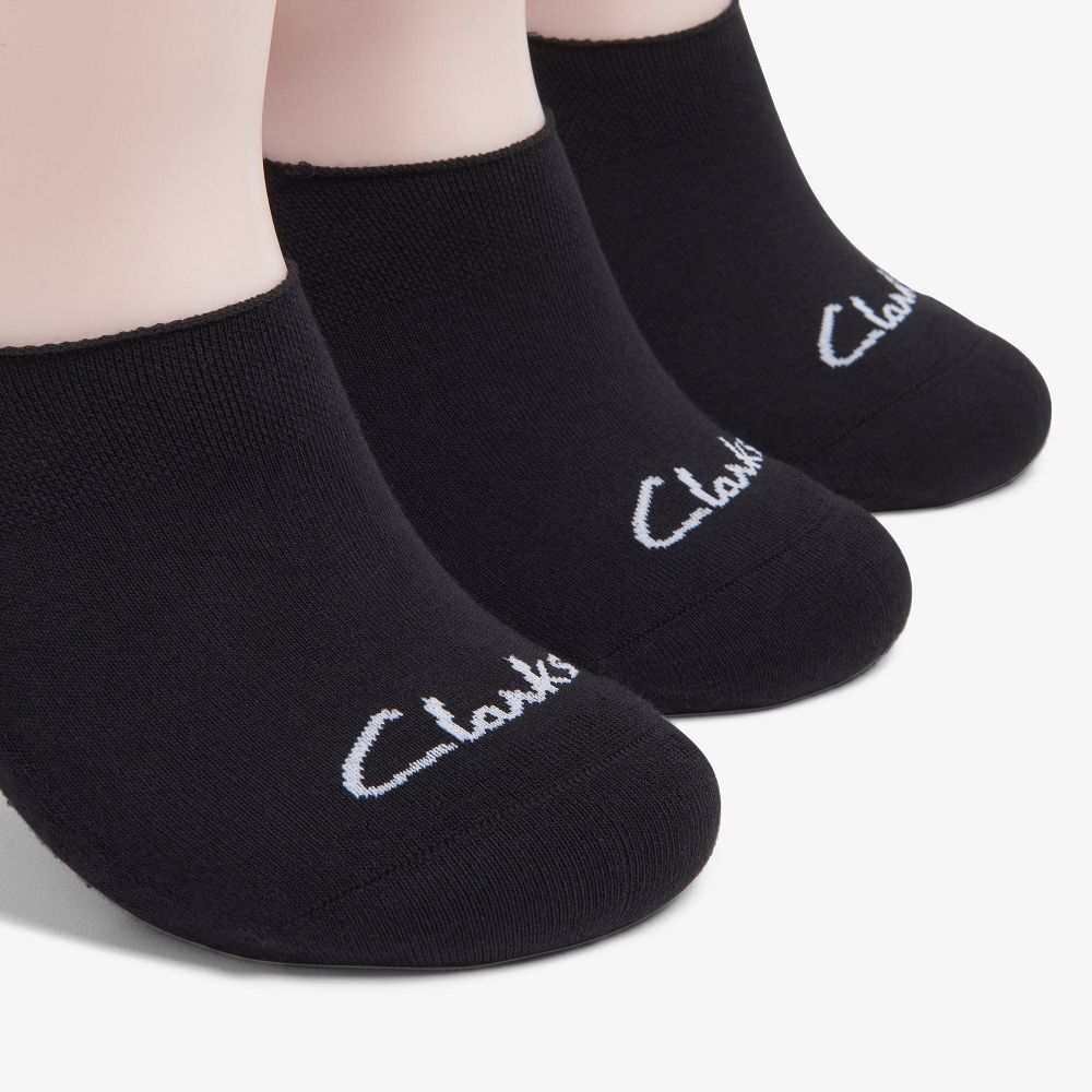 Black Clarks 3 pack Solid Liner Men Socks | 7205XNBCE