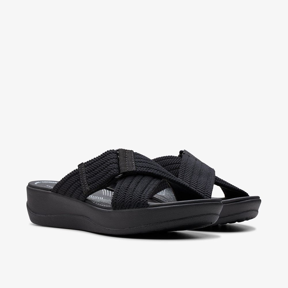 Black Clarks Arla Wave Women Sandals | 3298ORPLC